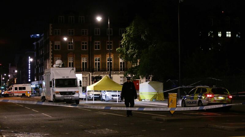 Police activity at the scene in Russell Square, central London, after a woman was killed and five people injured in a mass stabbing incident&nbsp;