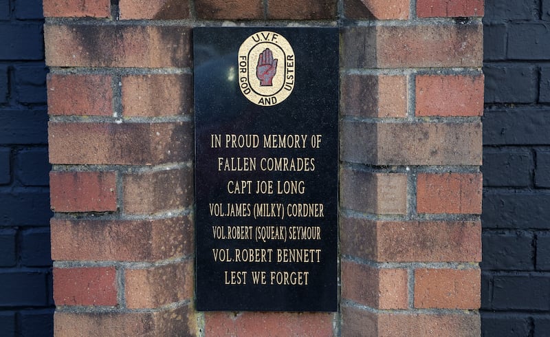 Mural in east Belfast dedicated to James Cordner and Joe Long two members of the Ulster Volunteer Force (UVF) who were killed when a bomb they were planting exploded prematurely in Exchange Street, Belfast.