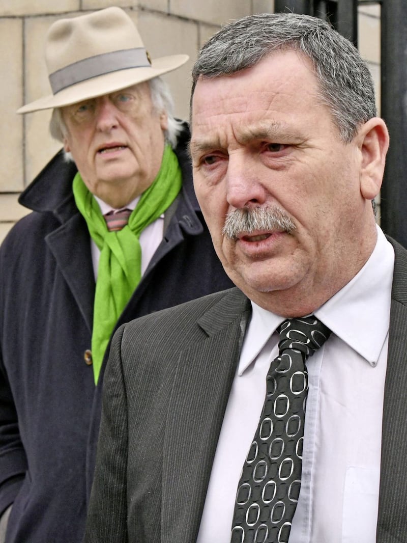 John Teggart speaking outside Belfast Coroners' Court. Picture by Alan Lewis, Photopress