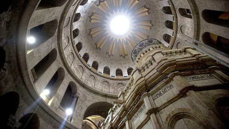 The Church of the Holy Sepulchre in Jerusalem&#39;s old city, traditionally believed to be the site of the crucifixion of Jesus Christ. 