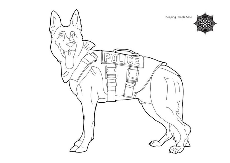 An image from the PSNI&#39;s colouring book 