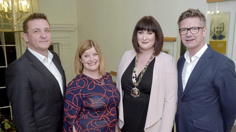 CIPR UK President Jason MacKenzie pictured with Maurica Mackle, Mackle Communications; Sinead Doyle, MCE Public Relations and chair of the Chartered Institute of Public Relations (CIPR) NI; and Joris Minne, JComms  