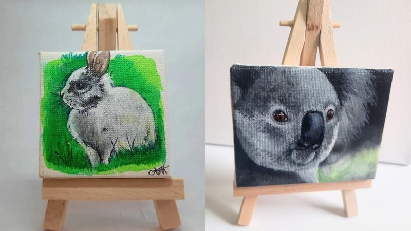 Anna Howard’s artwork includes five-by-five centimetre nature portraits painted using tiny brushes with only five bristles.