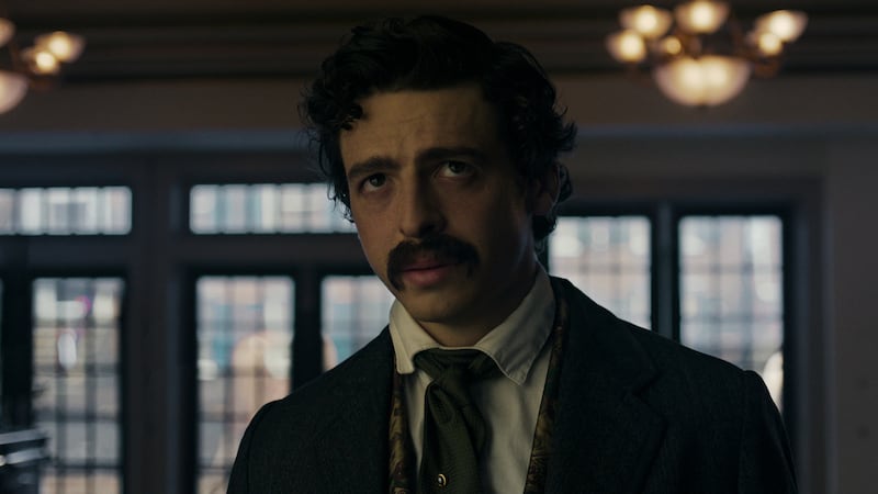 A scene from Manhunt showing Anthony Boyle as John Wilkes Booth