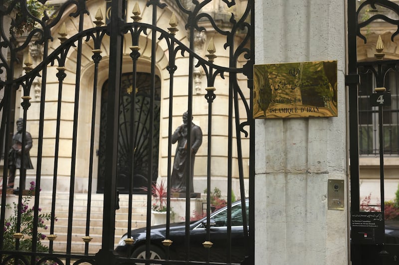 The Iranian embassy and consulate in Paris (Thomas Padilla/AP)