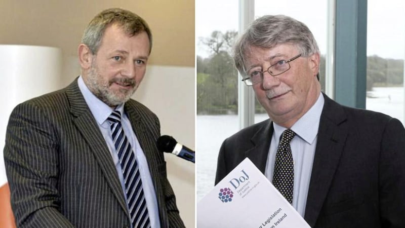 Richard Pengelly, permanent secretary of the Department of Health, and Nick Perry, permanent secretary of the Department of Justice 