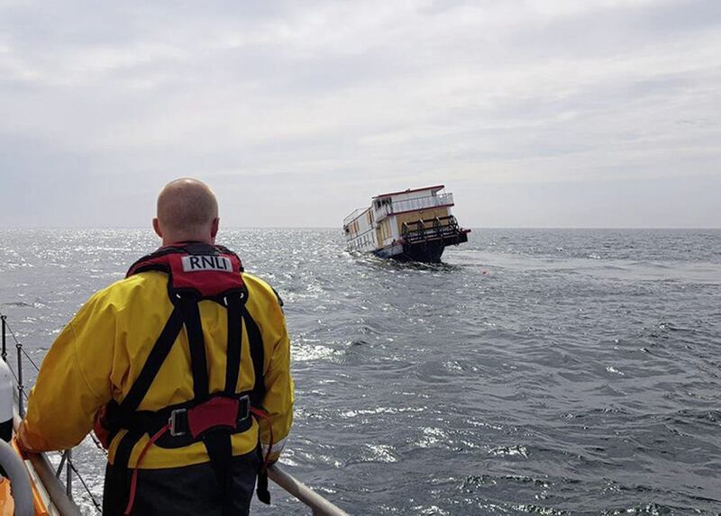 The 36-metre vessel did not have anyone on board when it sank. Picture by Jay Garden, RNLI, Press Association