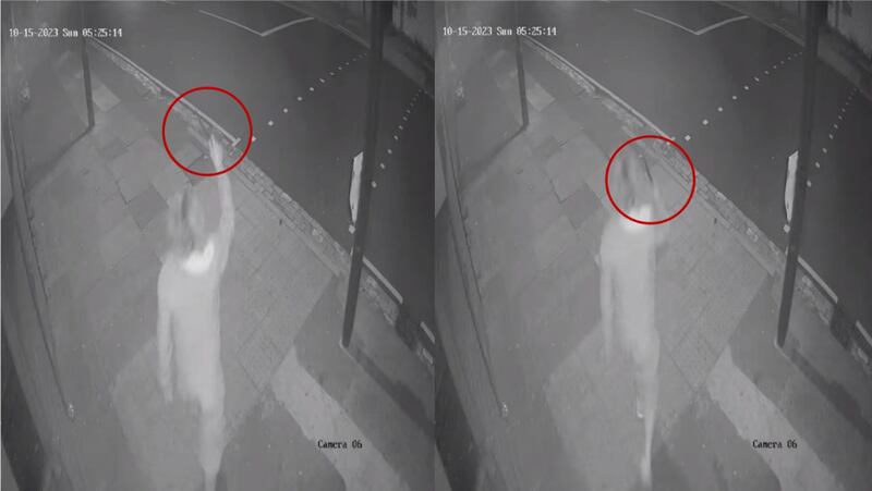 A CCTV still of Ahmed Alid holding a knife