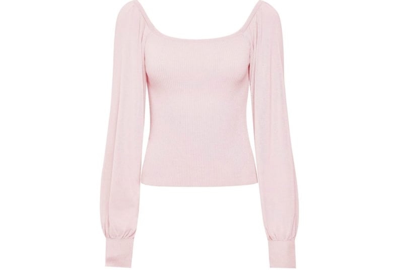 Square Neck Volume Sleeve Jumper in Pink, &pound;18.20 (was &pound;26), Dorothy Perkins 