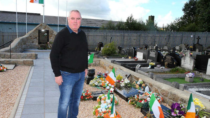 Former IRA prisoner and Blanketman Richard O&#39;Rawe at the republican plot in Milltown which contains the remains of several 1981 hunger strikers. PIcture by Mal McCann. 