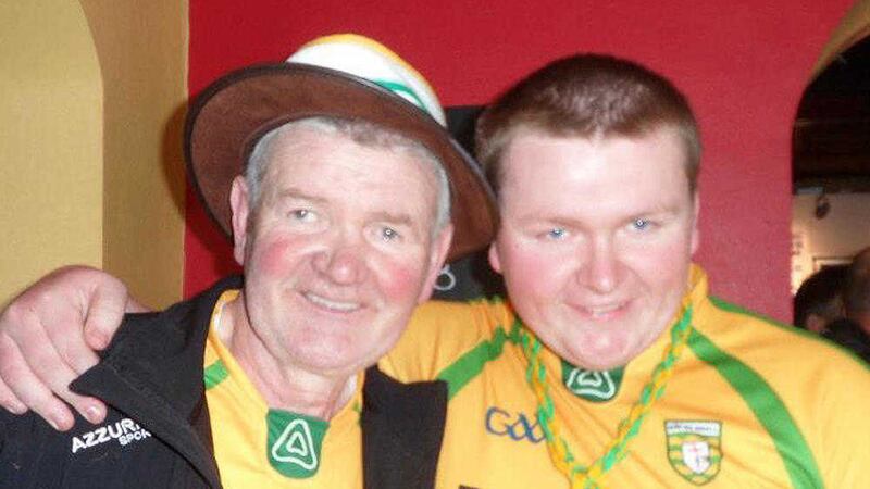 Patsy McCroary (62), who was killed in a road crash in January 2014, pictured with his son Padraig 