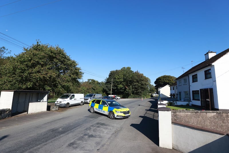 Police at the scene following a shooting in the Ballsmill Road area of Crossmaglen