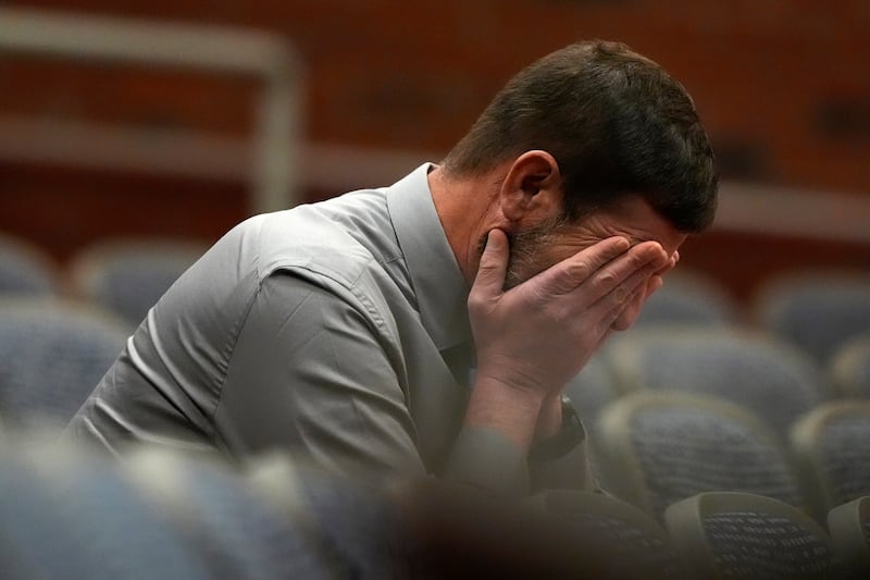 Sean Hodgson waits to be called to give testimony (Robert F Bukaty/AP)