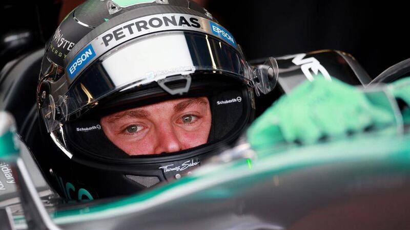Mercedes&#39; Nico Rosberg during practice day for the 2015 British Grand Prix at Silverstone Circuit, Towcester 