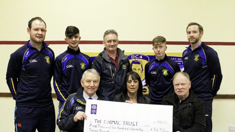 Killyman St Mary&#39;s recently presented a cheque to the Cormac Trust for &pound;5,673. The money was raised from the Daryl Comac Memorial Tournament and associated events 