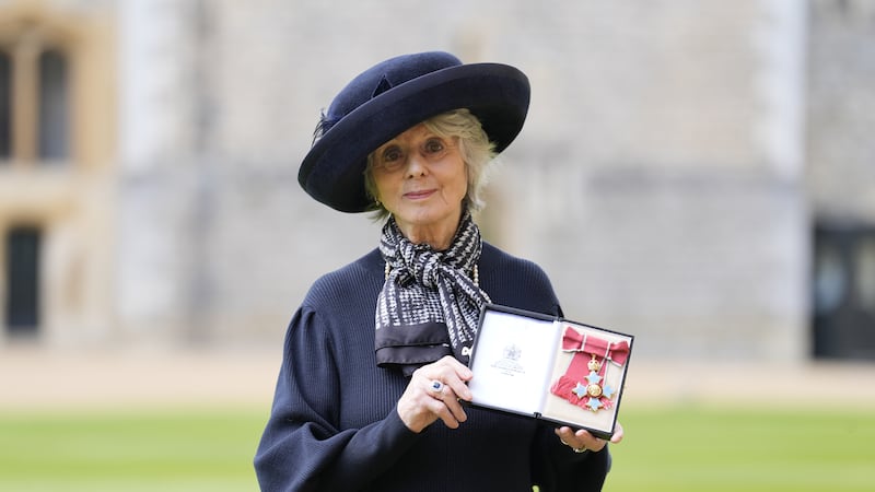 Diana Parkes after being made a CBE at an investiture ceremony at Windsor Castle