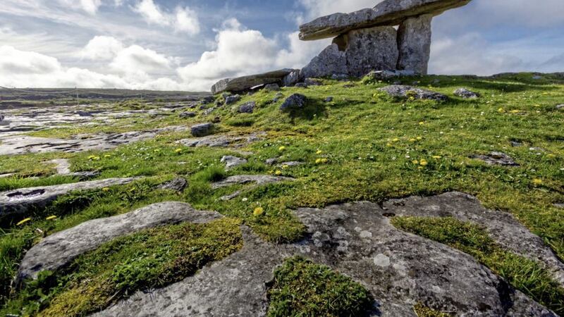 Poulnabrone Dolmen in Co Clare&#39;s Burren area is one of Ireland&#39;s most photographed location 