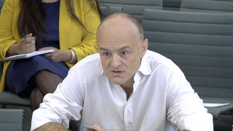 Dominic Cummings, former Chief Adviser to Prime Minister Boris Johnson, giving evidence to a joint inquiry of the Commons Health and Social Care and Science and Technology Committees on the subject of Coronavirus: lessons learnt. Picture by Press Association 