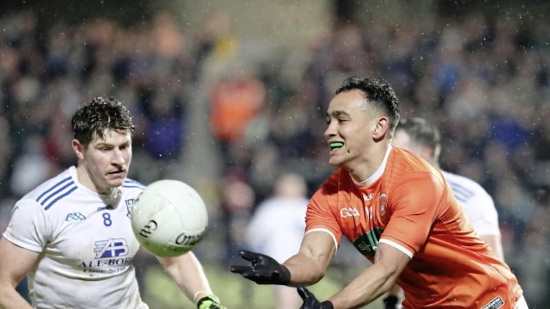 Jemar Hall has been full of running for Armagh so far this season. Pic Philip Walsh. 