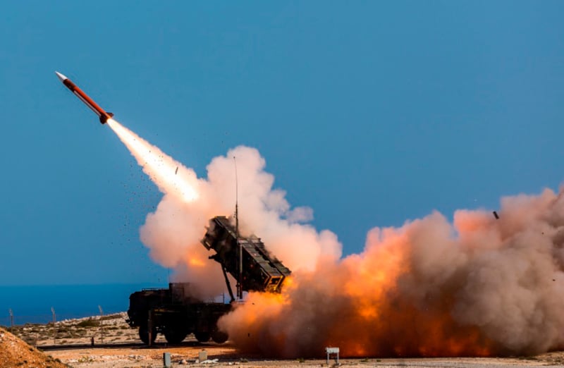 In this image released by the US Department of Defence, German soldiers fire the Patriot weapons system at the Nato Missile Firing Installation, in Chania, Greece (Sebastian Apel/AP)