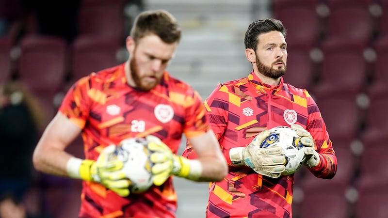 Hearts keepers Zander Clark (left) and Craig Gordon will be hoping to go to the European Championship this summer