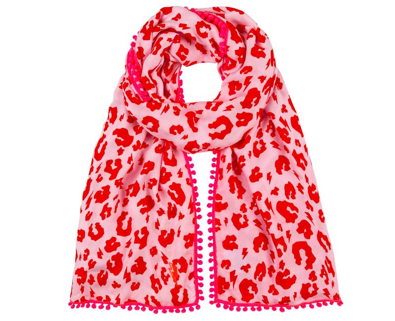 Scamp and Dude Pink with Red Leopard Charity Super Scarf