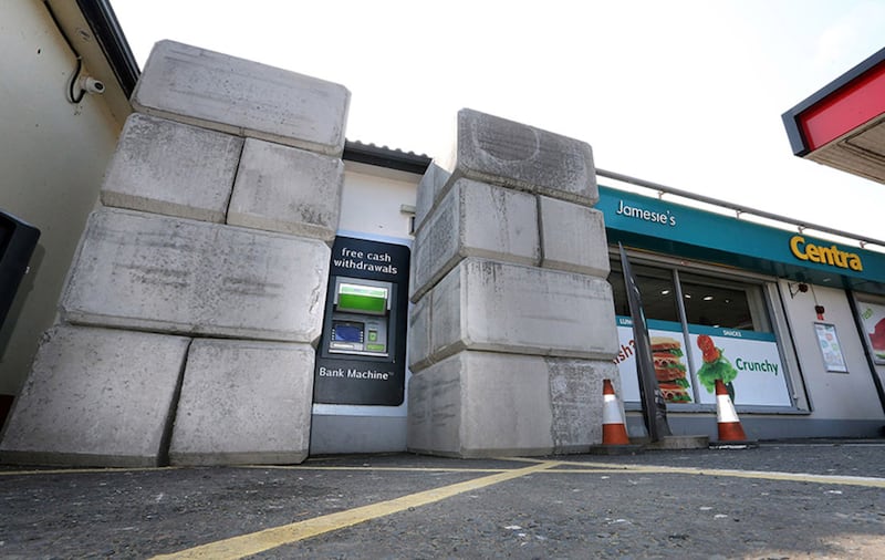 Concrete blocks have been placed around an ATM at a Centra filling station near Maghera. Picture by Margaret McLaughlin&nbsp;