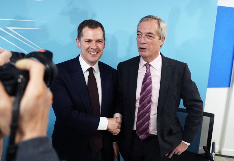 Robert Jenrick with Reform UK leader Nigel Farage
