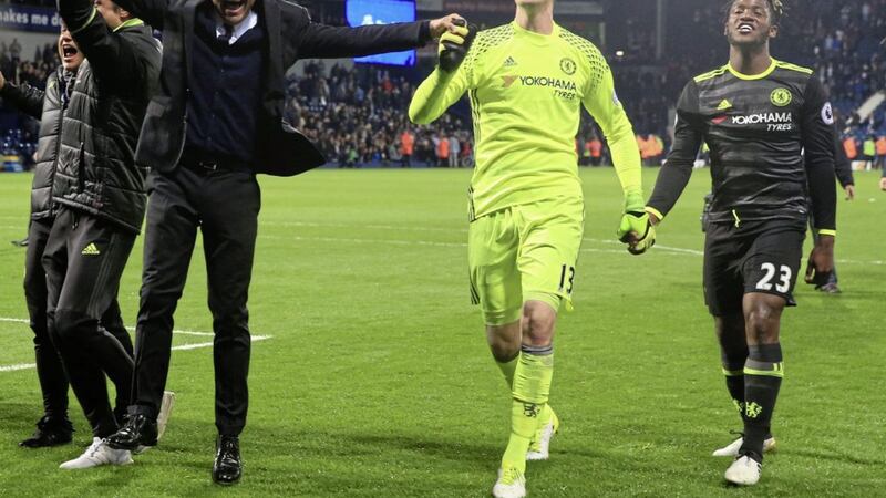 Chelsea goalkeeper Thibaut Courtois has immediately turned his attentions to conquering Europe next season after clinching the Premier League title at Watford on Friday night Picture: PA 