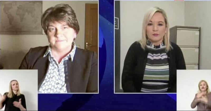 Arlene Foster and Michelle O&#39;Neill addressed the issue at the daily press conference 