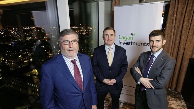 Pictured at the launch of Lagan Investments are Kevin Lagan and his two sons Peter and John 