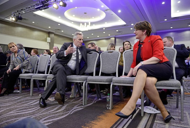 PACEMAKER BELFAST 24/11/2018. Party Leader Arlene Foster and MP Ian Paisley Jr pictured at the 2018 DUP Annual Conference at the Crown Plaza hotel in Belfast, Northern Ireland..Picture By: Arthur Allison/Pacemaker Press. 