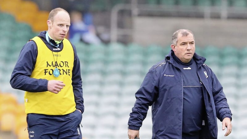 Monaghan coach David McCague insists the Fareny management team are well equipped to manage in the absence of manager Seamus McEnaney, who is currently suspended from the sidelines following a breach of Covid-19training regulations. Picture by Margaret McLaughlin 