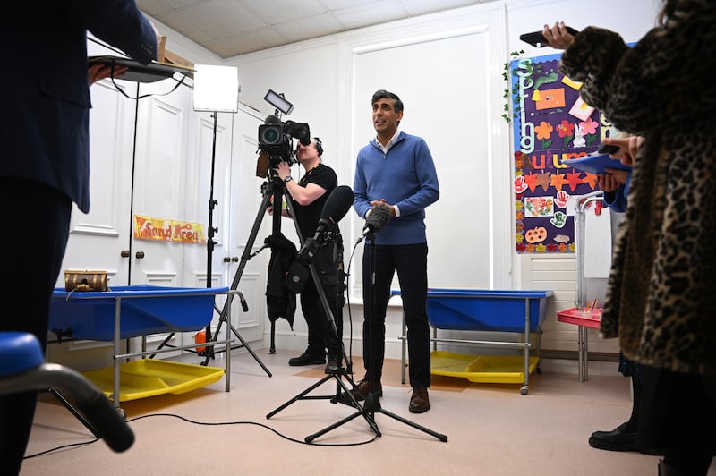Rishi Sunak said ministers are making sure more childcare places and staff are available