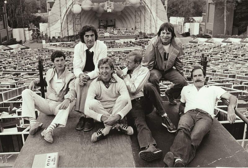Michael Palin, Terry Jones, Eric Idle, Graham Chapman, Terry Gilliam and John Cleese at the Hollywood Bowl 