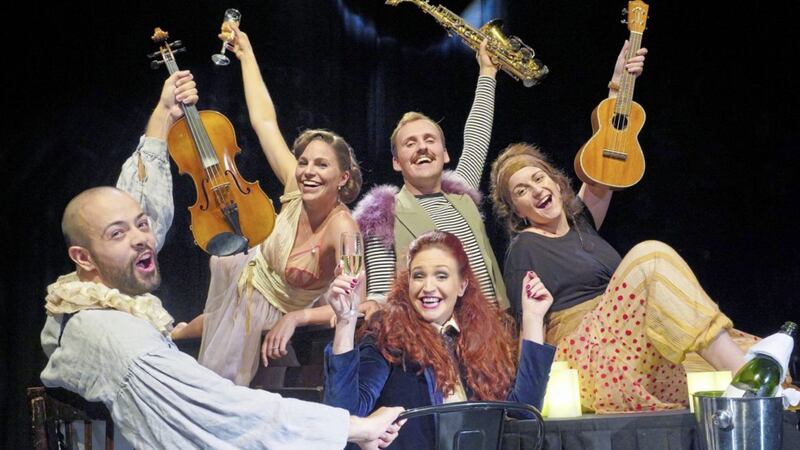 Stephanie McConville (front, centre) and the cast of The World Goes &#39;Round 