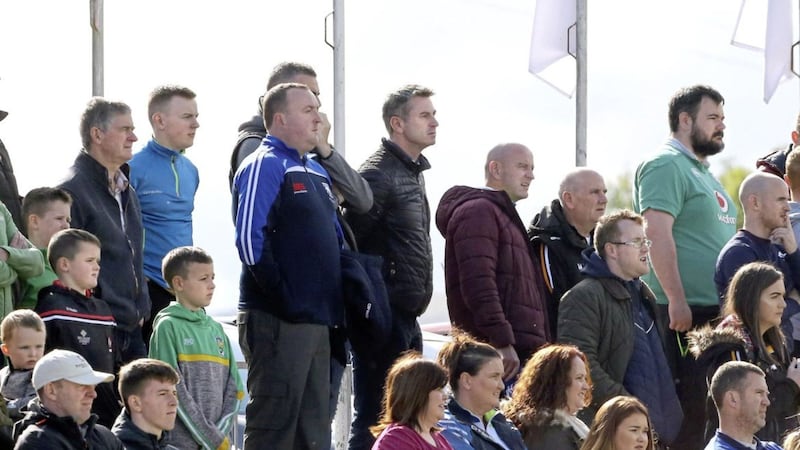 New Derry manager Rory Gallagher watching the Derry Senior Football Championship matches at Glen Maghera earlier this month. Picture Margaret McLaughlin 