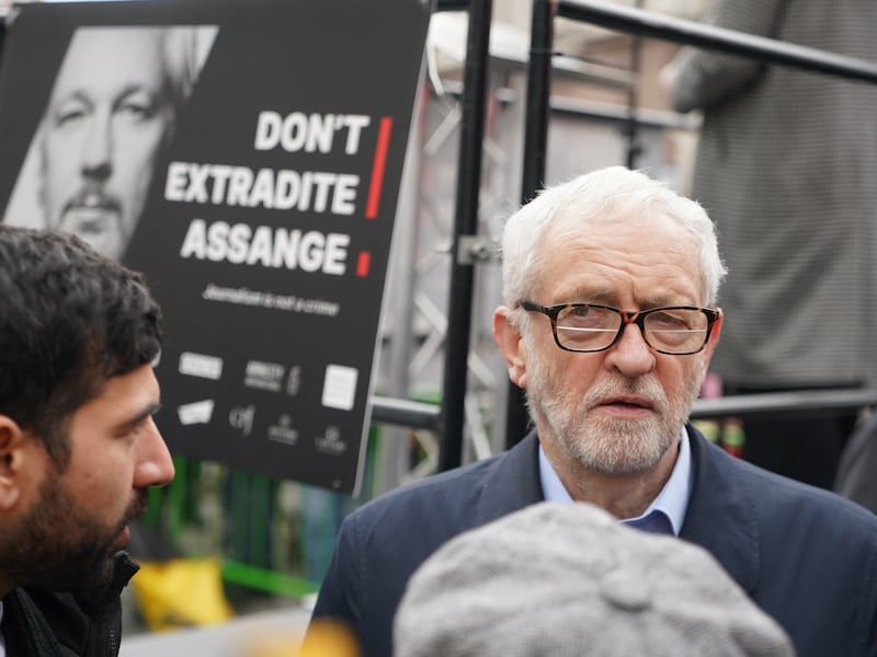 Former Labour leader Jeremy Corbyn arrives at the Royal Courts of Justice in London ahead of a two-day hearing in the extradition case of WikiLeaks founder Julian Assange