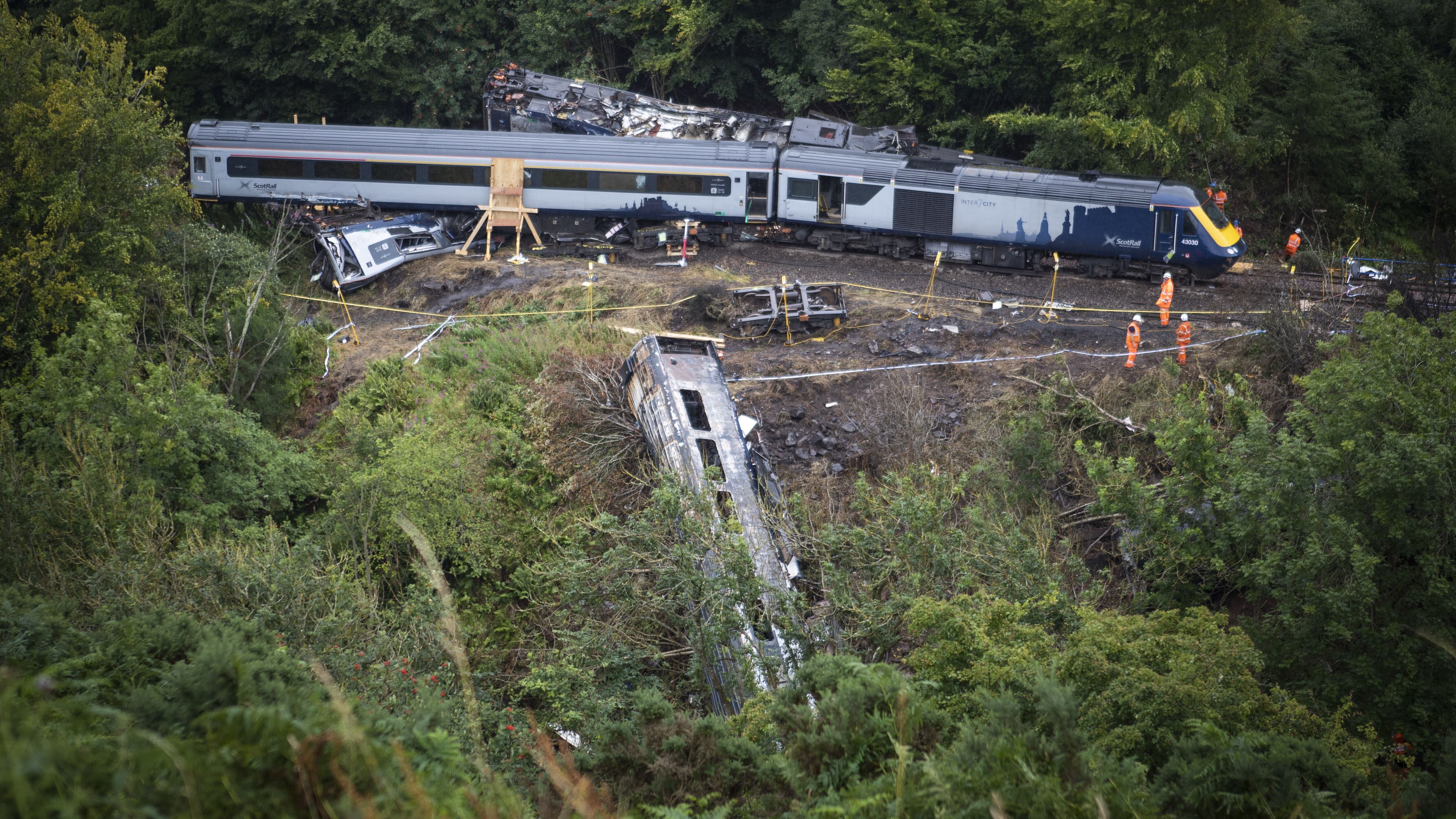 The train derailed in August 2020 (PA)