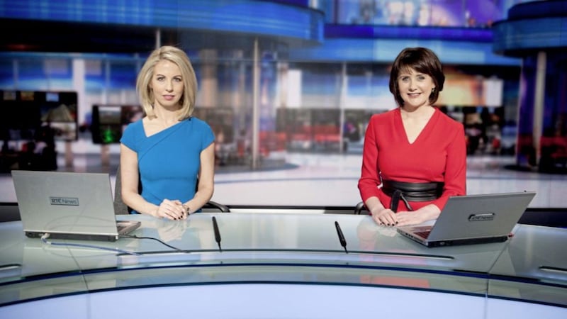 RT&Eacute; Six One News Presenters Caitriona Perry and Keelin Shanley. Picture by RT&Eacute; 