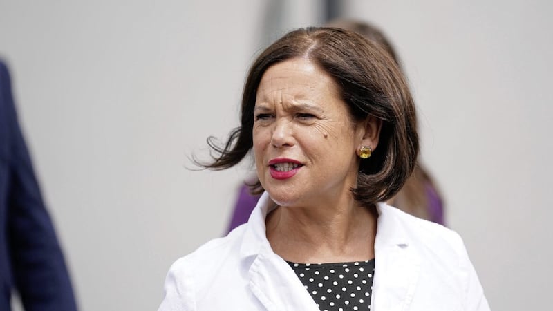 Recent opinion polls in the Republic show the average rating for Sinn F&eacute;in is up six points to 36 per cent. Pictured is Sinn F&eacute;in President Mary Lou McDonald Photo: Brian Lawless/PA Wire. 