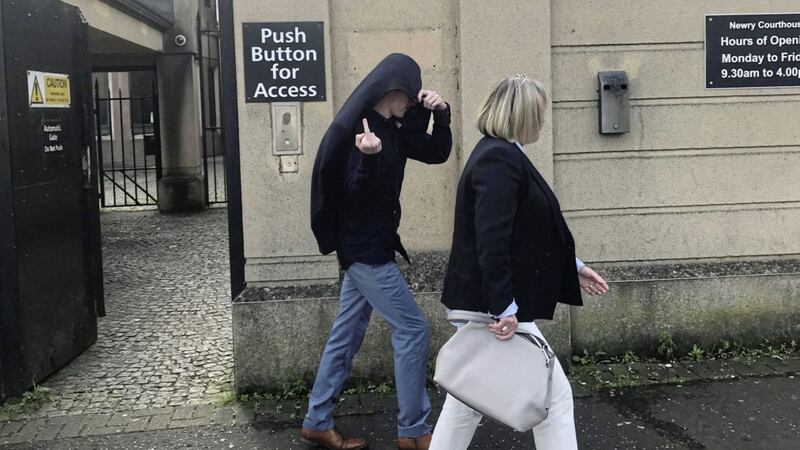 Matthew Burns leaving court 