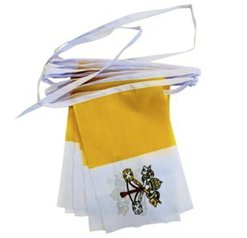 A range of products released to commemorate Pope Francis' visit to Ireland at the end of the month, includes bunting