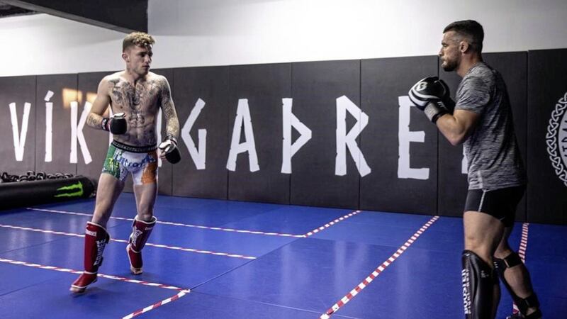 Since leaving school at 15, James Gallagher has dedicated his life to MMA - and the Strabane man is determined to go all the way to the top. Picture by Podge Twomey 