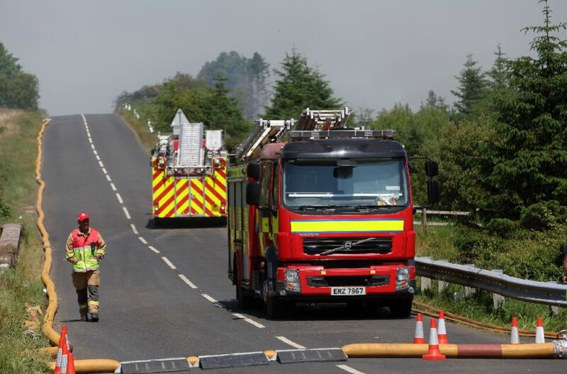 The fire service declared a major incident on Wednesday due to the Glenariff blaze and another at Clogher, Co Tyrone. Picture by Mal McCann.