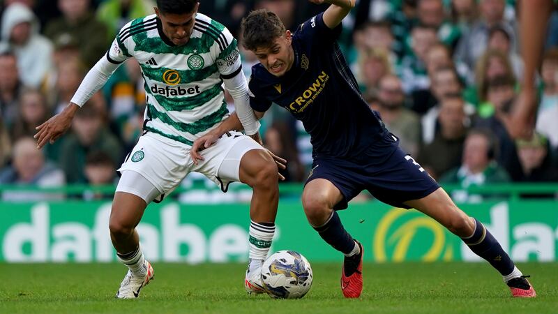 Owen Beck in action against Celtic