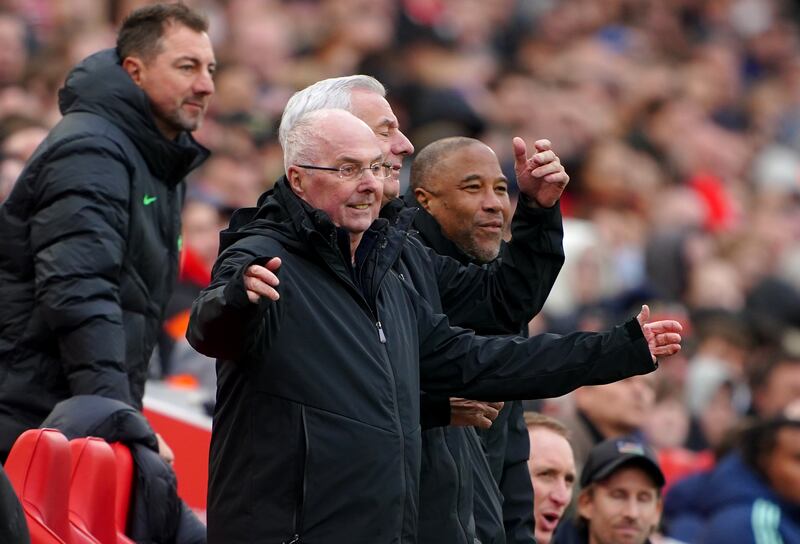 Liverpool Legends manager Sven-Goran Eriksson on the touchline at Anfield
