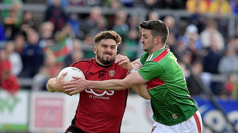 Connaire Harrison featured last time Down played Mayo, in a 2019 All-Ireland Championship qualifier, but won&#39;t be involved this weekend or for the rest the Mourne County&#39;s 2021 campaign. Picture by Philip Walsh 