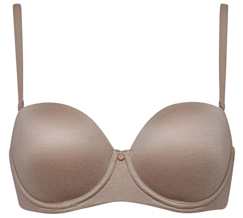 Figleaves Mocha Smoothing Strapless Balcony Bra A-H Cup, &pound;18.20 (was &pound;26), available from Figleaves 