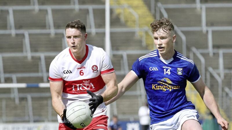 Gareth McKinless scored one of Derry's goals and set up the other in the Oak Leafers' win over Clare Picture: Margaret McLaughlin